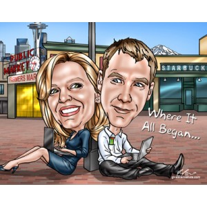 anniversary seattle where they met caricatures