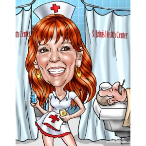 retirement caricature gift nurse
