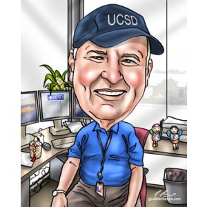 retirement man in office caricature gift