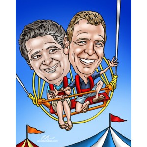 bosses caricature gift aerial ride amusement park