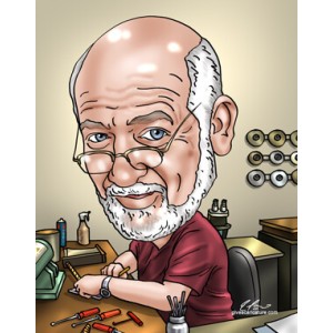 retirement gift caricature workbench tools hardware