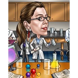 graduation caricature gift chemist lab diploma