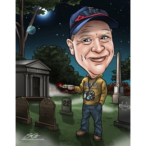 photographer birthday caricatures in cemetery