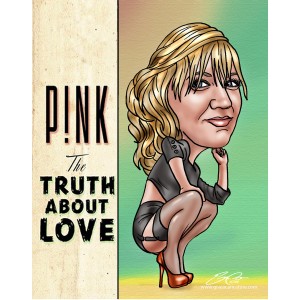 birthday caricature gift pink album
