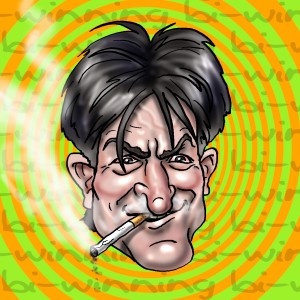 celebrity caricature Charlie Sheen