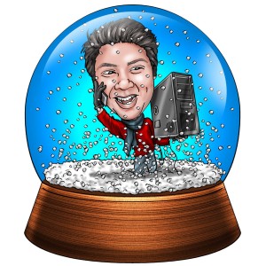 christmas snow globe gift caricature cpu
