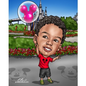 caricature gift child disneyland balloon