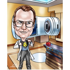 radiologist doctor superman caricature