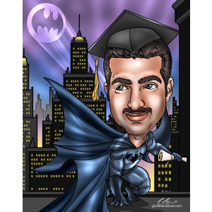 graduate caricature gift batman