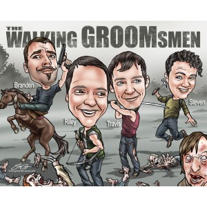 groomsmen caricature walking dead show