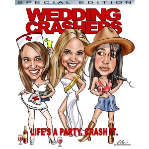 caricature bridesmaids wedding crashers movie poster
