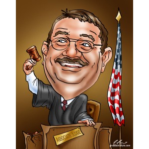 caricatures gift judge lawyer gavel court