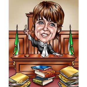caricature gift woman judge lawyer courtroom