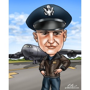 caricature military airplane runway gift