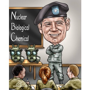 caricature military instructor class