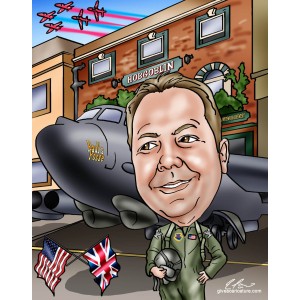 caricatures gift military plane england