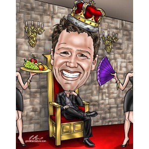 father's day dad king on throne caricature