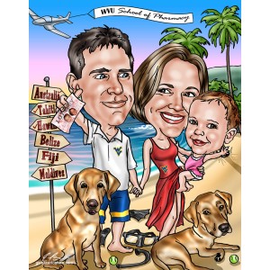 father's day family beach dogs banner travel
