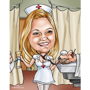 caricature graduate nurse diploma gift