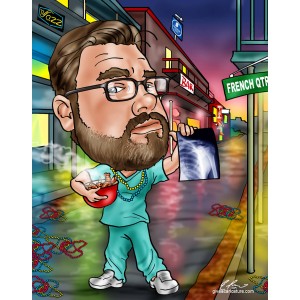 caricature male nurse xray new orleans