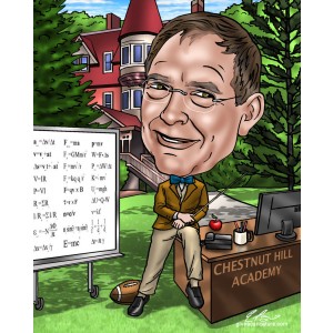 caricature math teacher outdoors