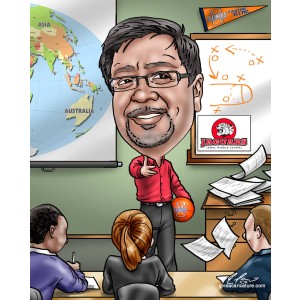 caricature middle school teacher class gift