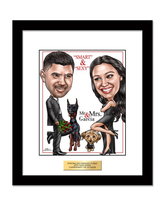 Personalized Couple Caricature : Gift/Send/Buy Home Decore Gifts Online  CA-0016 | egiftmart.com