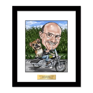 frame motorcycle dog birthday caricatures