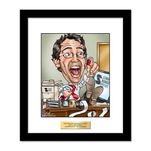 frame bean counting accountant boss caricature