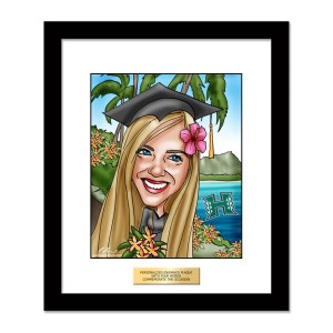 framed gift graduate hawaii caricature