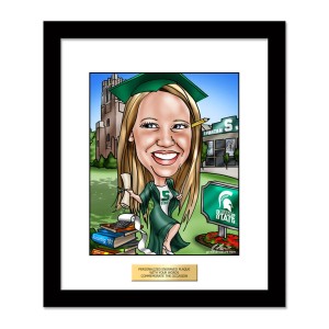 framed caricature accounting graduate college