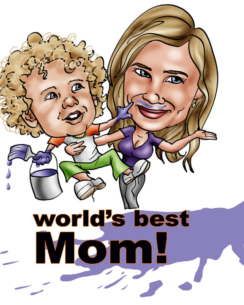 Gifts for her - The Super Mom — Caricature Story - Custom digital  caricature perfect gift for any occasions